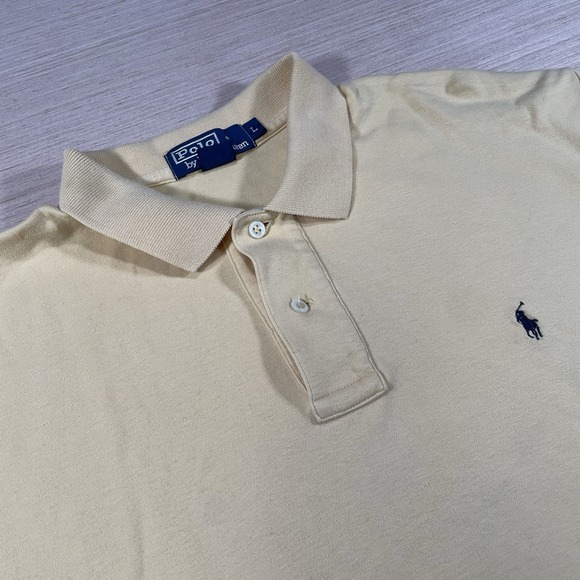 Ralph Lauren Other - Polo Ralph Lauren Shirt Mens Large Yellow Short Sleeve Dark Blue Pony Vintage
